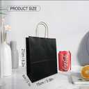 BAG BOX 25 Pack Small 5.9x3.1x8.25 Inch Black Kraft Paper Gift Bags with Handles for Bulk Shopping, Retail, Craft, Party Favors, Wedding, Grocery & Sacks