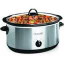 Crock-Pot 7 Quart Oval Manual Slow Cooker, Stainless Steel, Versatile Cookware for Large Families or Entertaining