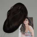 Silver Grey Layered Wavy Wigs for White Women with Bombshell Curtain Bangs Synthetic Long Salt and Pepper Hair Wigs for Women Middle Part Hair (Ombre Highlight Brown, 26inch)