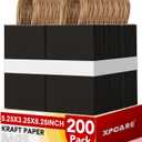 XPCARE 200Pcs Paper Gift Bags 5.25x3.25x8.25'',Gift Wrap Bags with Handles, Black Kraft Paper Bags for Small Business Paper Bags Bulk for Birthday Party Favors Shopping Retail (1 Count (Pack of 200))