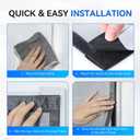 Magnetic Screen Door Mesh - Blocks Debris Let Breeze in, Fits Front & Sliding Doors (Gray, 38 x 97 in)