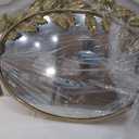 Gold Oval Decorative Mirror, 18x24 Inch Metal Frame Ornate Flower Leaves Modern Wall Mirror for Living Room, Bedroom, Entryway, Dresser, Bathroom