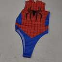 Women's One-Piece High Cut Superhero Cosplay Leotard Bodysuit Teddy Swimsuit Set (Red), Size: One Size