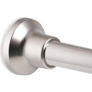 Shower Curtain Rod, 1 Inch Diameter Adjustable Nickel Shower Rod Spring Spring Tension Stainless Steel Telescoping Rod, Rust-Resistance Adjustable Curtain Rod for Bathroom, 68-74 Inches