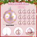 24 Pcs 2.4 Inch Pink Christmas Ball Ornaments 2025 with Gold Princess Crown Print Xmas Tree Decoration Plastic Shatterproof Christmas Hanging Baubles for Witch Movie Party Home Holiday Decor