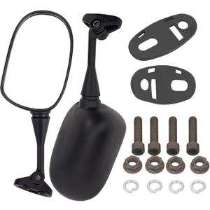 Motorcycle Rearview Side Mirror for Honda CBR600RR 2003-2012 CBR1000RR 2004-2006 / CBR600 CBR600F4i 2001-2007 / VTR1000 1998-2006 Black OEM Stock Style Racing Mirrors - Left Right Set