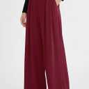 PRETTYGARDEN Womens Wide Leg Trousers 2026 Elastic High Waisted Dress Pants Pleated Slacks Flowy Business Work Palazzo Pants (Red, L)