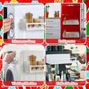 2 Pack Christmas Tree Magnetic Spice Rack for Refrigerator Metal Magnet Basket Shelf for Fridge Seasoning Storage Organizers Home Decor Christmas Kitchen Accessories (White)