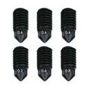 6pcs for Bambu Nozzles,Upgrade 500 High Temperature Wear-Ristant Removable Hardened Steel Nozzle for Bambu Lab A1Mini 3D Printer Hotend 0.2mm*1 0.4mm*3 0.6mm*1 0.8mm*1