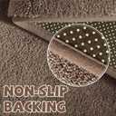 jinchan Solid Plush Runner Rug 2x6 Performance Shaggy Washable Hallway Rug Soft Modern Faux Wool Cozy Non Slip Carpet for Bedroom Laundry Room Living Room Kids Nursery Brown