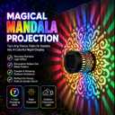 4pc Mosaic Solar Lights Decorative Balcony Disk Garden Mandala Solar Mandala Lights Outdoor Wall Metal Magical Holographic Rainbow Patio Lights Solar Powered 2026 New Projection Seven-Color Changing