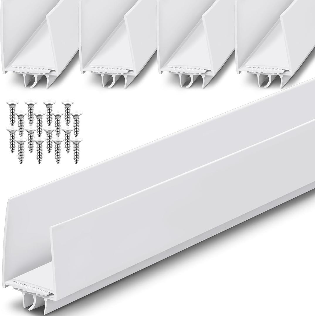 Pickmesh 4 Pcs 36 Inch Adjustable Storm Door Sweep for 1 to 1-2/5 in Bottom Seal Replacement Parts Under Draft Stopper Weather Stripping Threshold (White)