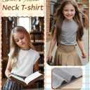 3 Pack Girls Shirts Summer Cap Sleeve Fashion Mock Turtleneck Tops Kids Loose Fit Casual 2026 Trend Tees 5-14 Y