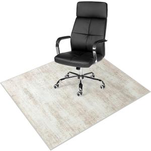 Anidaroel 48"x60" Abstract Office Chair Mat, Desk Chair Mat for Hardwood Floor, Desk Mat for Rolling Chair on Hardwood, Office Chair Rug for Rolling Chair, Anti-Slip Floor Protector Rug (Khaki)