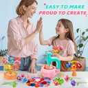 Fabric Flower Bouquets Toys for Girls - Arts & Crafts Gift for Kids Ages 4-9, Mess-Free Fun, Build Your Own Bouquet, DIY Flower-Making Craft Toy Kit, Creative Birthday Gift for Girls