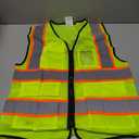 Ekkosafety Reflective Mesh Safety Vest for Men Women with 5 Pockets and Zipper Front High Visibility Mesh Vest Hi Vis Construction Work Vest, Meets ANSI/ISEA Standards(Yellow, Small)