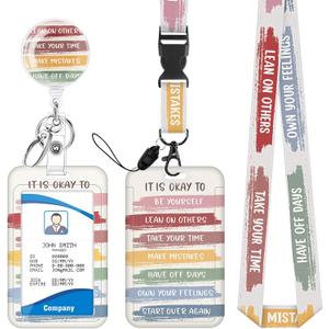 Inspirational Quote Teacher Lanyards for ID Badges Holder Retractable Badge Reel with Clip Funny Badge Holder with Lanyard for Workers Students Teachers Nurse Gift