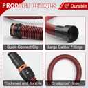 10FT Shop Vac Hose with 6 Adapter Attachments,Fits 1-1/4" Vacuum Cleaner Hose,Multi-Size Fittings 0.9" to 1-3/4",Universal Shop Vac Accessories (Please Confirm Hose Size Compatibility)