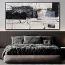 Large Abstract Wall Art Wall Decor Black And White Wall Art Canvas Picture Painting Artwork For Bedroom Dinning Room Framed Canvas Art Modern Home Decoration 29x58 In