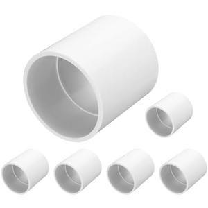 7 Pcs PVC Pipe Fitting Coupling Adapter (Socket x Socket) for Furniture Grade DIY PVC Connection Garden Shelf, White