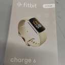Fitbit Charge 6 Fitness Tracker with Google apps, Heart Rate on Exercise Equipment, 6-Months Premium Membership Included, GPS, Health Tools and More, Porcelain/Silver, One Size (S & L Bands Included), Silver Case w/ White Band