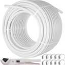 VEVOR Oxygen Non-Barrier PEX Tubing 300 Ft White 1 Inch PEX Pipe Radiant Heat Floor EVOH Pex-B Heat Durable Plumbing Flexible for Residential Commercial Heating Plumbing