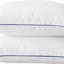 BHZ Goose Down Feather Pillows Standard Size Set of 2 Pack, Luxury Hotel Collection Bed Pillows for Sleeping Firm Soft Support for Side, Back, Stomach Sleepers, Navy