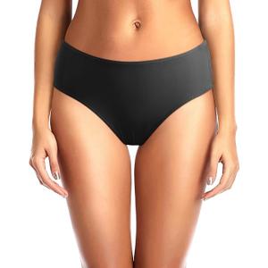 Tempt Me Women Bikini Bottoms Mid Waist Bathing Suit Swimsuit Ruched Swim Bottom L