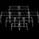 Chuangdi 20 Pcs Acrylic Display Risers, Clear Product Stand, Jewelry Display Riser Shelf Showcase Fixtures for Figure Dessert Cupcake Candy Action Showcase(Medium Set)