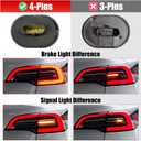 4-PIN Rear Tail Light Assembly Compatible With 2019-2024 Tesla Model Y Rear Passenger Side Brake Outer LED Tail Lamp Replaces# 1502087-00-D