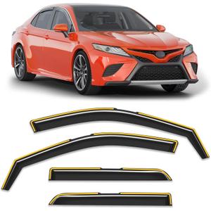 in-Channel Window Rain Guards Fit for Toyota Camry 2018 2019 2020 2021 2022 2023 2024 Low Profile Rain Guard Side Window Deflectors Window Visor Vent Visors Vent Shades Car Accessories