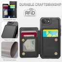Vinich for iPhone 17e / 16e Wallet Case with Card Holder, RFID Blocking Credit Slots Kickstand Shockproof Phone Cover Fit for iPhone 16e & 17e 6.1" Black