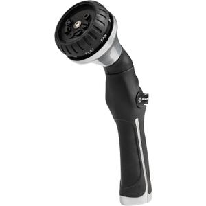 ALMA Heavy Duty Garden Hose Sprayer - Solid Metal Nozzle with 9 Patterns and Premium Thumb Control - Black