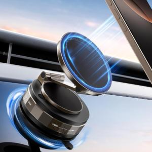 TECKNET Car Phone Holder, Vacuum Magnetic Phone Holder with Upgraded 360 Adjustable Nano Gel Suction Cup, MagSafe Car Mount, Cell Phone Car Mount for Car, Gym & Kitchen, for iPhone/Android