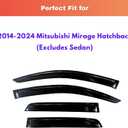 KPY Rain Guards Fit for 2014-2024 Mitsubishi Mirage Hatchback, Out-Channel Window Visors Vent Wind Deflectors 4PC, Car Accessories for 14-24 Mirage Hatchback (Excludes Sedan)