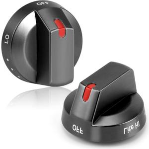 AMI PARTS DG64-00473B Black Stainless Knobs Replacement Stove Gas Range Knobs Compatible with Sam/Sung NX58M6850SG,NX58J5600SG,NX58J7750SG,NX58K7850SG (2, Black)