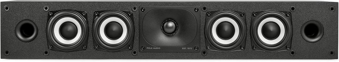 Polk Monitor XT35 Slim Center Channel Speaker - Hi-Res Audio Certified, Dolby Atmos & DTS:X Compatible, 1" Terylene Tweeter & Four 3" Dynamically Balanced Woofers, Wall-Mountable, Midnight Black