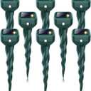 Mole Repellent Solar Powered, 8 Pack Snake & Skunk Repellent for Yard, IP 65 Waterproof Ultrasonic Deterrent Stakes, Get Rid of Rabbit, Gopher, Vole, Chipmunk, Deer, Groundhog for Lawns Garden