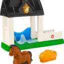 Fisher-Price Little People Toddler Toy Horse Stable Playset with Lights Sounds & Figure for Preschool Pretend Play Kids Ages 1+ Years