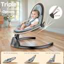 Electric Baby Swings for Infants, Infant Swing with Music Speaker, 3 Seat Positions, 5 Speeds and Remote Control for Newborn Boy Girl, Indoor & Outdoor Use, Black