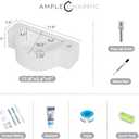 Wall Mount Bathroom Vessel Sink, 17.8 Floating Ceramic Basin for Small Bathroom with Pop-up Darin, No Overflow, White