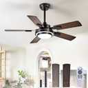 Depuley 42-Inch Ceiling Fan with Light: Walnut Ceiling Fans with 5 Blades Dual Finish Reversible - Farmhouse Ceiling Fan with Remote Control for Living Room Outdoor Patios