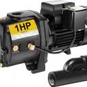 Acquaer Shallow/Deep Well Jet Pump, Cast Iron Convertible Pump with Ejector Kit, Well Depth Up to 25ft or 90ft, 115V/230V Dual Voltage, Automatic Pressure Switch