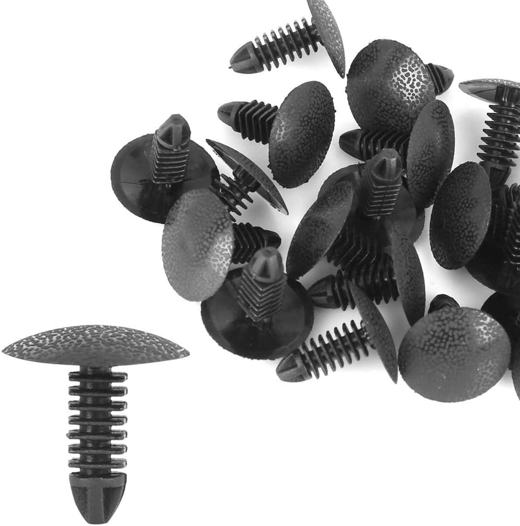 20pcs 4mm Hole Dia Plastic Bolt Rivets Fastener Mudguard Bumper Retainer Clips Black for Nissan