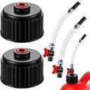 Fabbay 4 Pieces Racing Fuel Jug Cap Racing Fuels Filler Hose 5 Gallon Gas Can Cap with Hose Kits for Gasoline 5 Gallon Container Tank Gas Jug Replacement(Elegant Style)