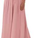 PRETTYGARDEN Women's 2025 Summer Wide Leg Palazzo Pants High Waisted Flowy Pockets Trendy Casual Lounge Boho Beach Trousers (Medium, Pink)