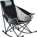 SUNNYFEEL Rocking Camping Chair with Headrest, Heavy Duty Support 500LBS
Oversized Folding Rocker Camping Chairs for Adults, High Back Padded Lawn Recliner with Side Pocket, Cup Holder & Carry Bag