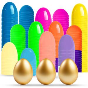 2 x Plastic Easter Eggs Empty Fillable2.36" (36-PCS with 3 Golden Eggs) Easter Decoration12 Colors Bright Pastel Bulk Large Easter DecorPerfect for Egg Hunt/Surprise Egg/Classroom Prize Supplies