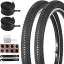 18/20 inch Bike Tire,2 Pack 18x2.125/20x2.125 Bike Tires and Bike Tubes with Tire Levers, Kids Bike Tire 18/20x2.125 Bicycle Tire Portable MTB Tires (2 Pack 18 x 2.125 Bike Tires & Tubes)