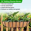 HKZ Deck Balcony Railing Planter Window Boxes - 4 Pack 24 Inch Planter Box, Balcony Planters Railing Hanging, Window Boxes Outdoor Fence Planters